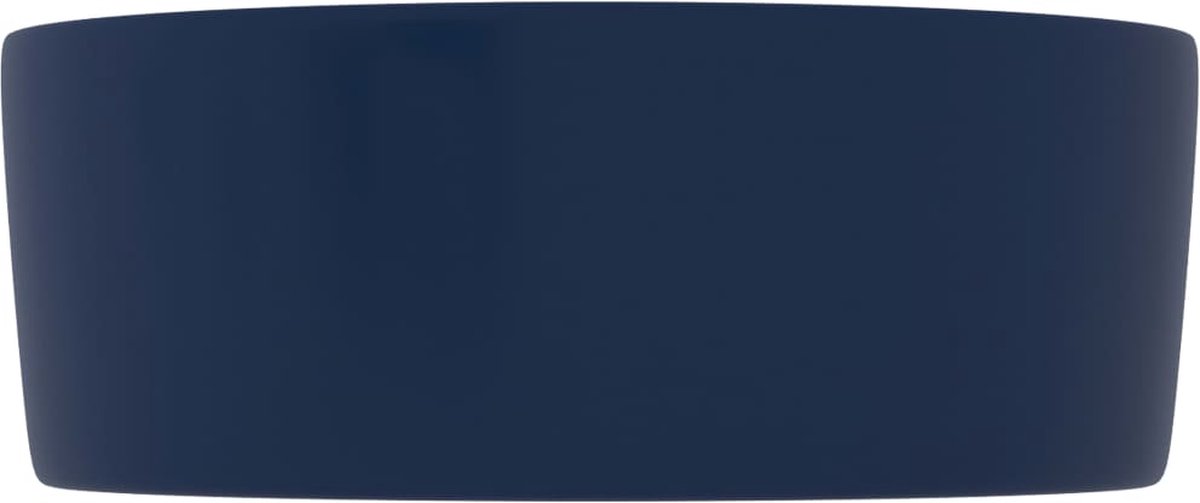 Vidaxl Wastafel Rond 40x15 Cm Keramiek Mat Donker - Blauw