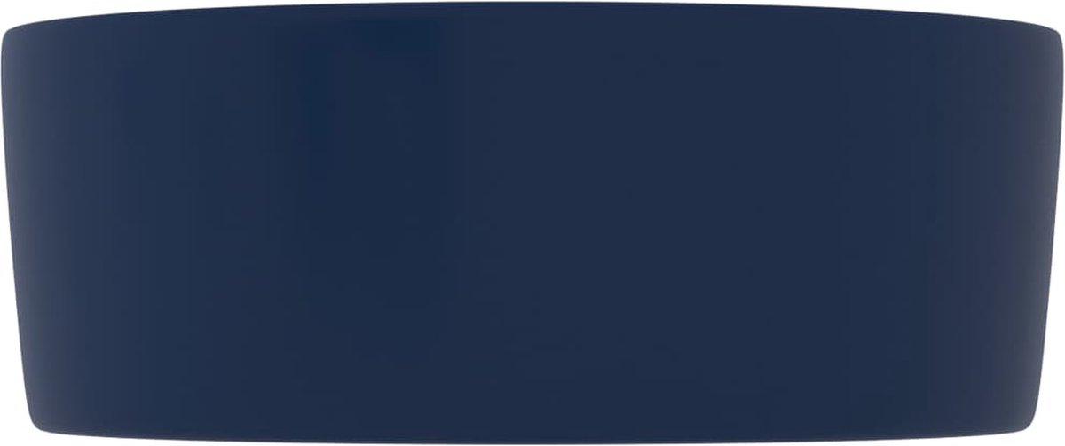 Vidaxl Wastafel Rond 40x15 Cm Keramiek Mat Donker - Blauw