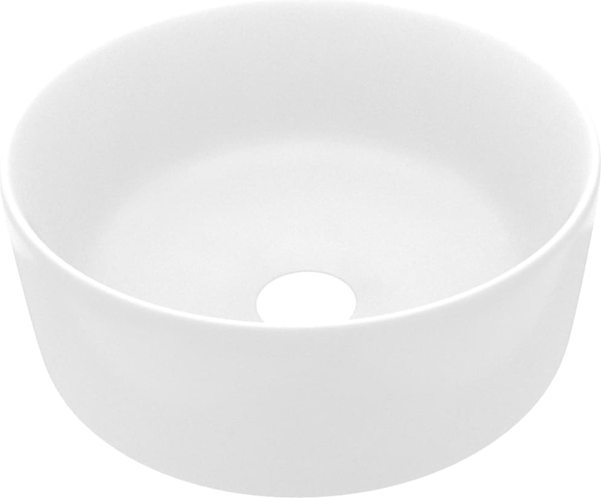 Vidaxl Wastafel Rond 40x15 Cm Keramiek Mat Donker - Blauw