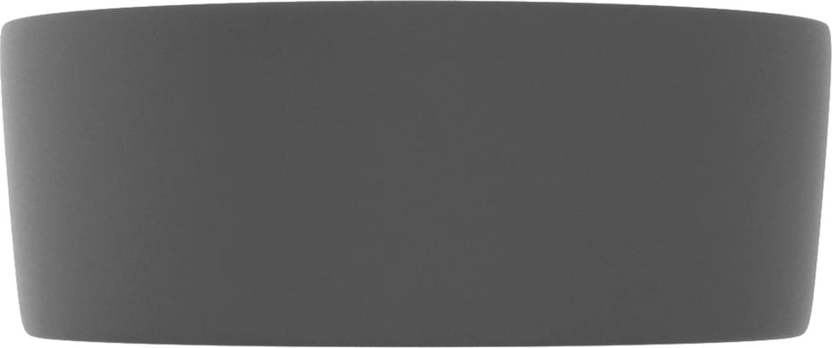Vidaxl Wastafel Rond 40x15 Cm Keramiek Mat Donker - Grijs