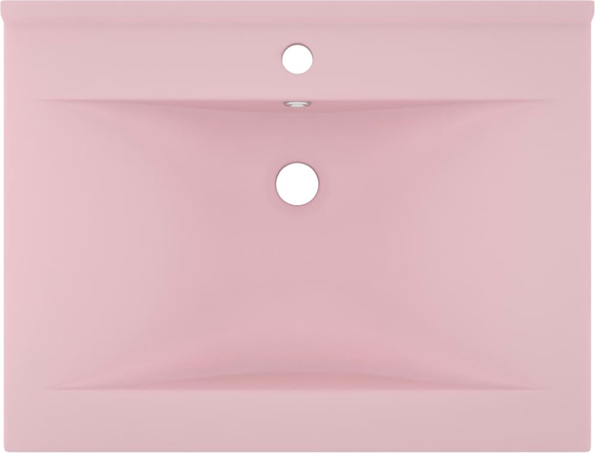 Vidaxl Wastafel Met Kraangat 60x46 Cm Keramiek Mat - Roze
