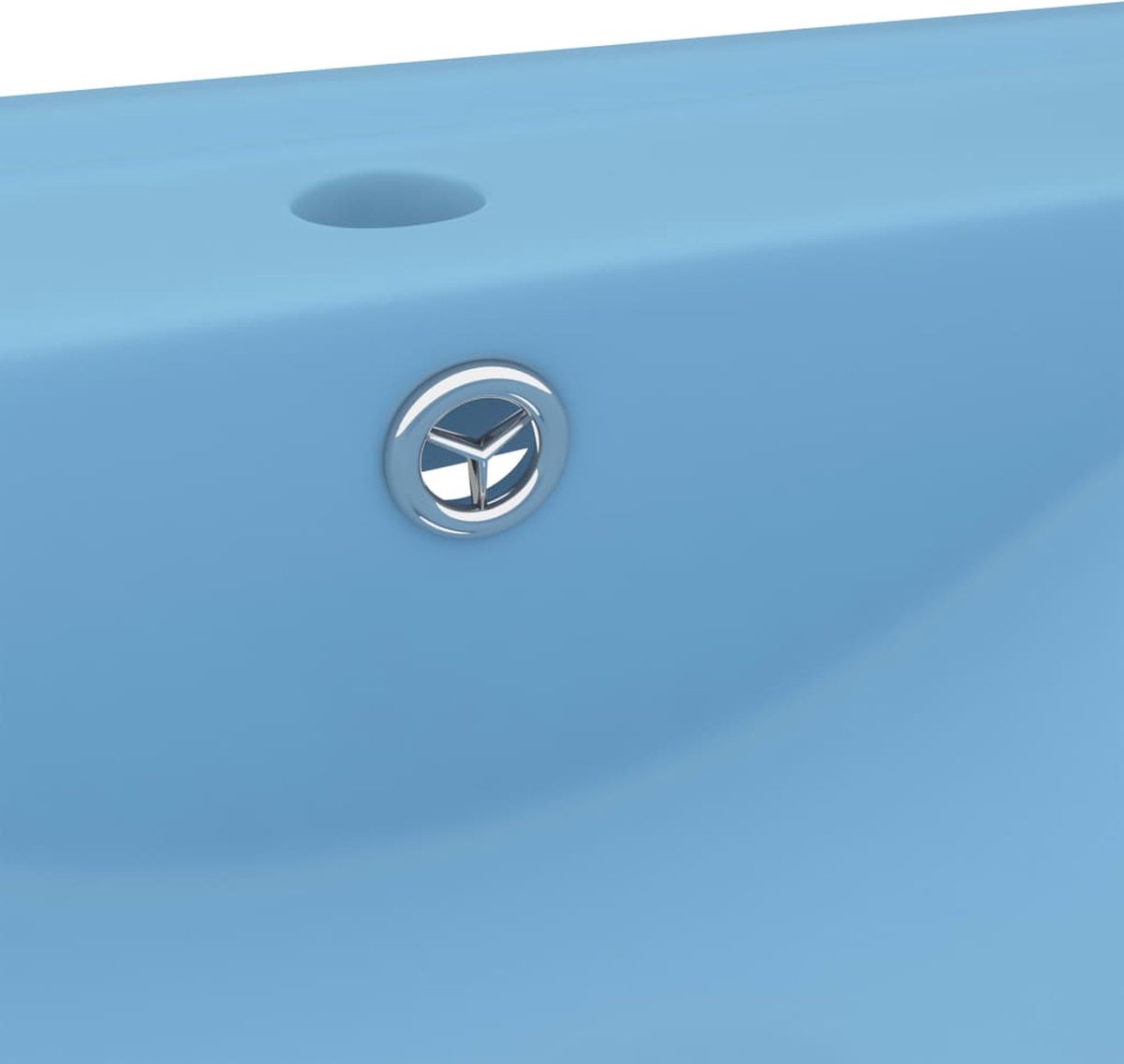 Vidaxl Wastafel Met Kraangat 60x46 Cm Keramiek Mat Licht - Blauw
