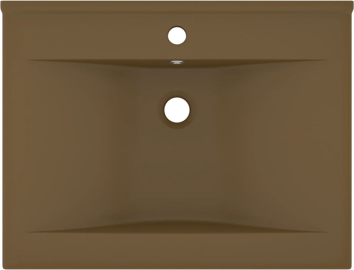 Vidaxl Wastafel Met Kraangat 60x46 Cm Keramiek Mat Crème
