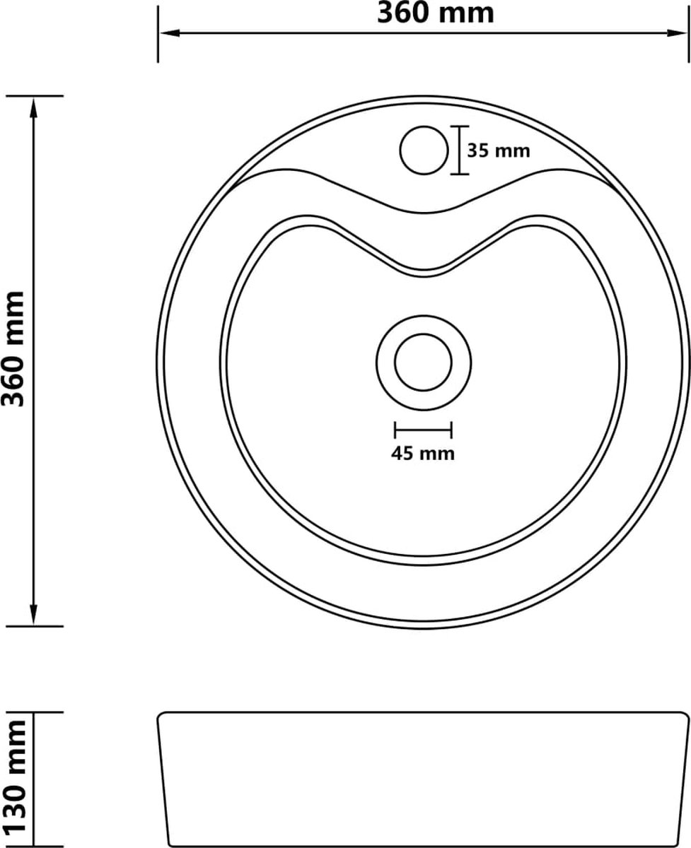 Vidaxl Wastafel Met Overloop 36x13 Cm Keramiek Mat - Wit