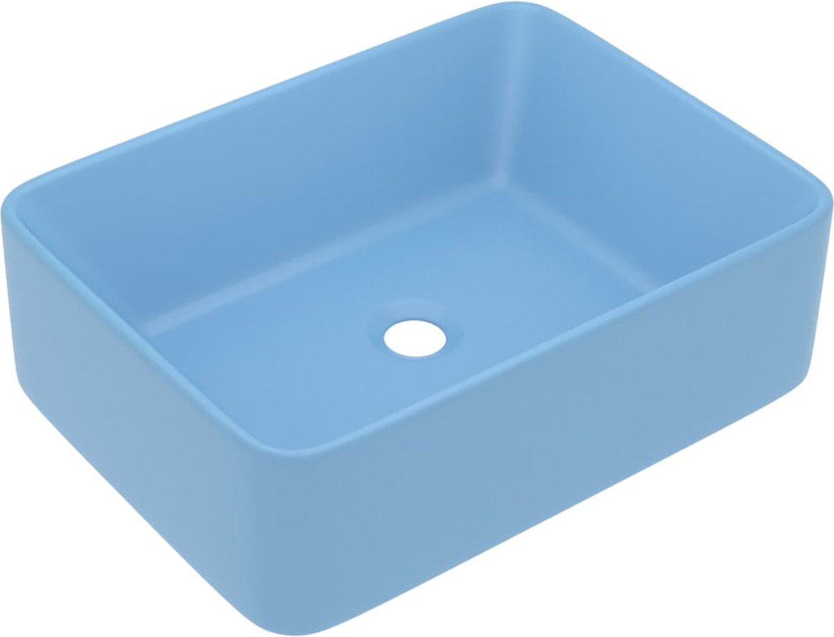 Vidaxl Wastafel 41x30x12 Cm Keramiek Mat Licht - Blauw