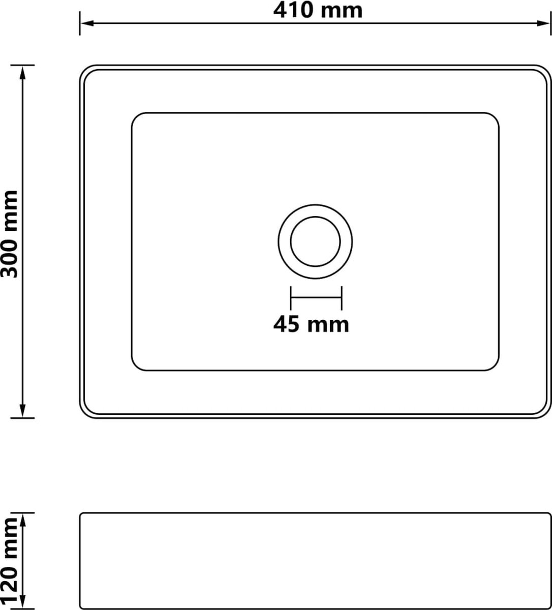 Vidaxl Wastafel 41x30x12 Cm Keramiek Mat Licht - Blauw