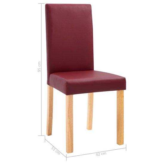 Vidaxl Eetkamerstoelen 4 St Kunstleer - Rood