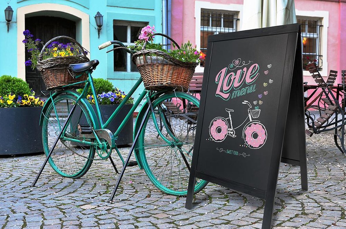 Securit Stoepbord Sandwich Ft 70 X 125 Cm, - Zwart