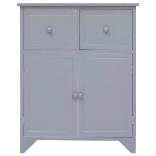 Vidaxl Bijzetkast 60x30x75 Cm Paulowniahout - Grijs