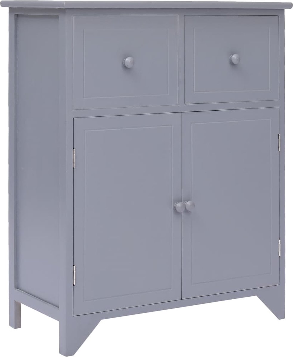Vidaxl Bijzetkast 60x30x75 Cm Paulowniahout - Grijs