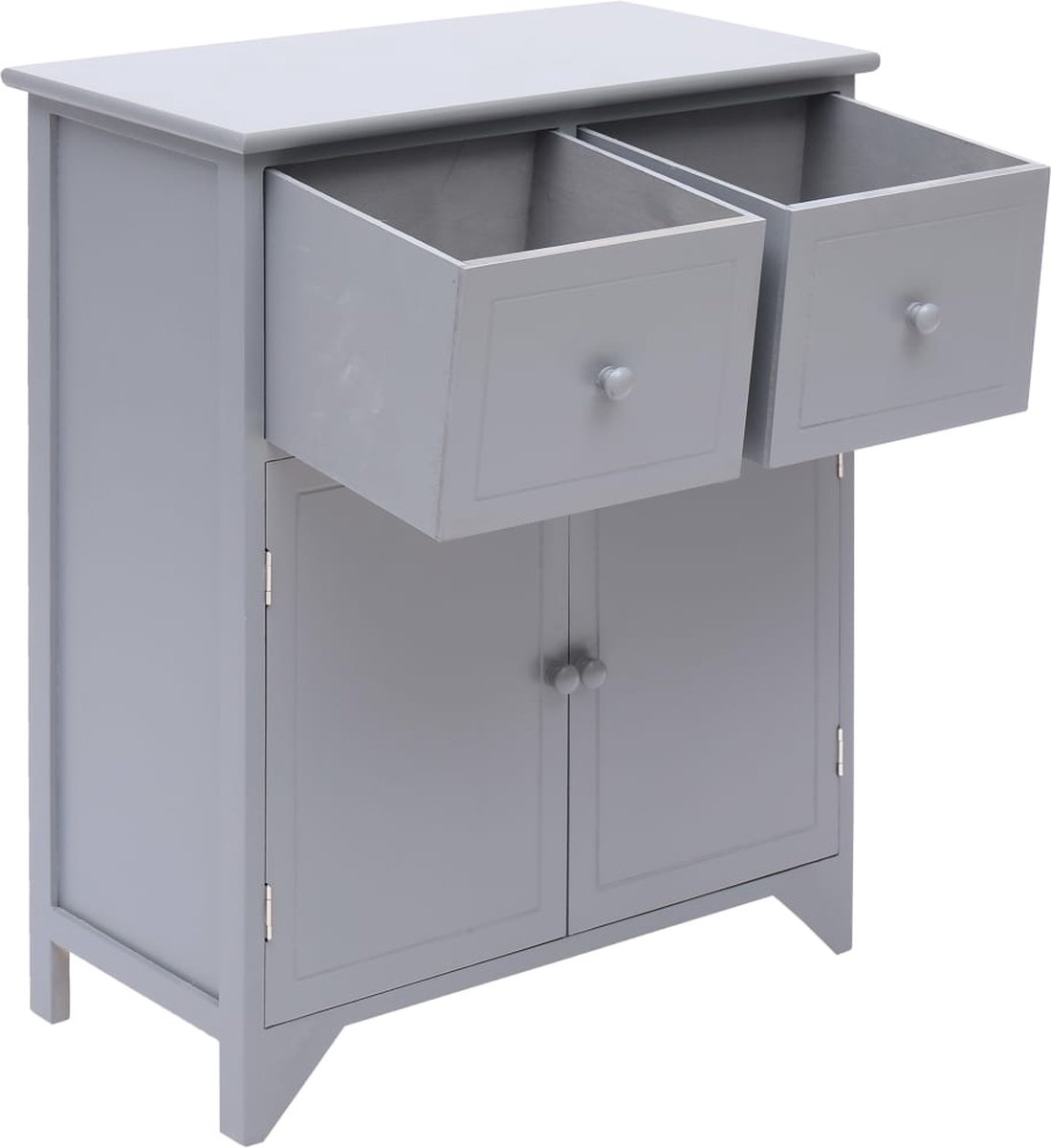 Vidaxl Bijzetkast 60x30x75 Cm Paulowniahout - Grijs