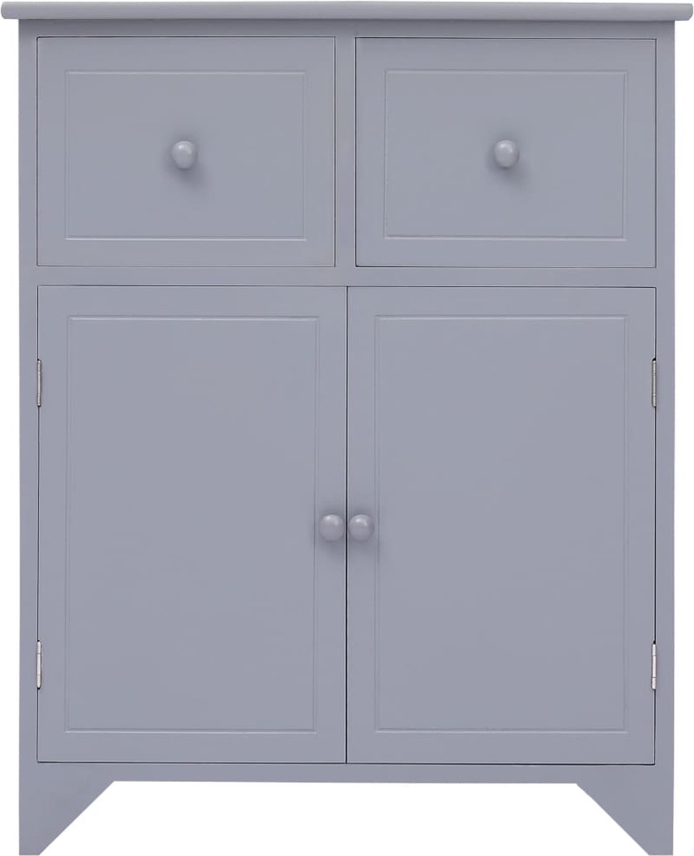 Vidaxl Bijzetkast 60x30x75 Cm Paulowniahout - Grijs