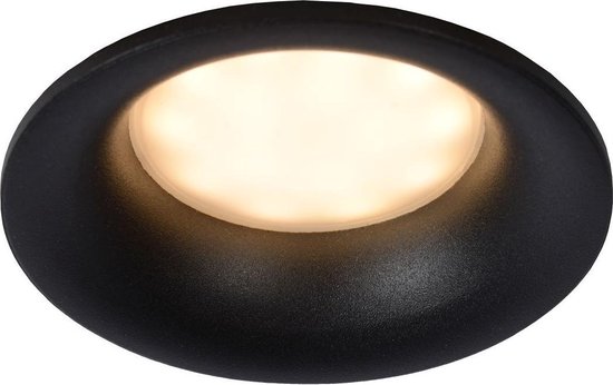 Lucide Ziva Inbouwspot Rond Gu10/5w Ip44 Ø8.5cm - Zwart