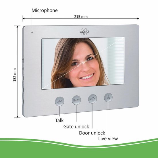 ELRO Dv477w Video Deur Intercom - 7"" Kleurenscherm - Camera Met Nachtzicht