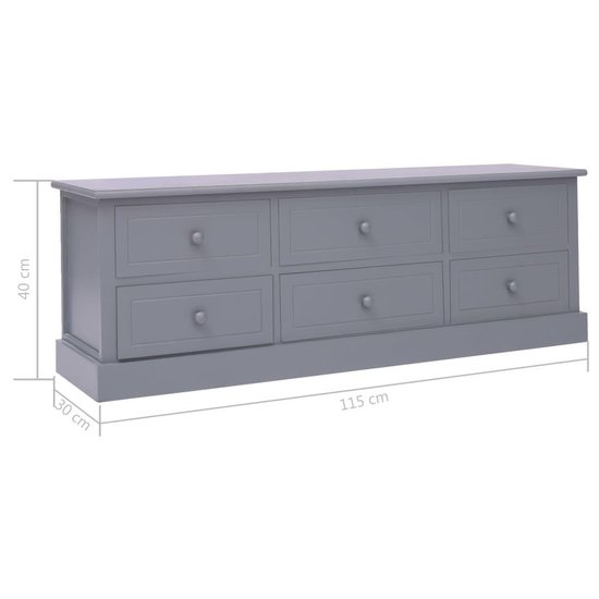 Vidaxl Halbankje 115x30x40 Cm Hout Donker - Grijs