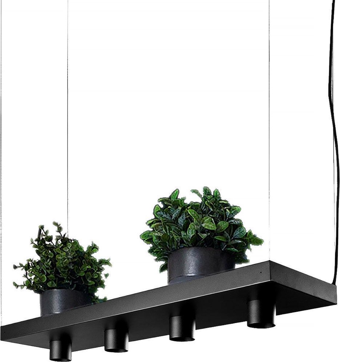 Nowodvorski Hanglamp Plant 4 Lichts L 80 Cm B 24 Cm - Zwart