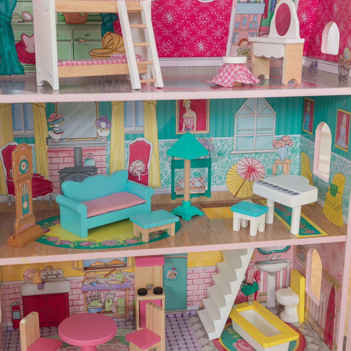 Kidkraft Houten Poppenhuis Abbey Manor - Roze