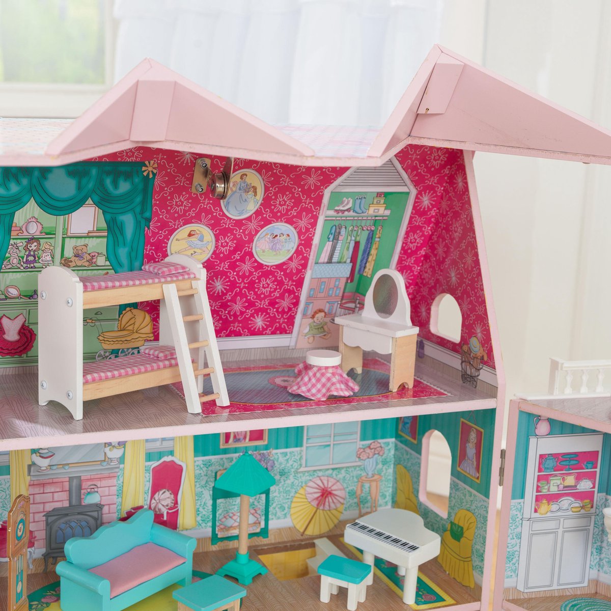 Kidkraft Houten Poppenhuis Abbey Manor - Roze
