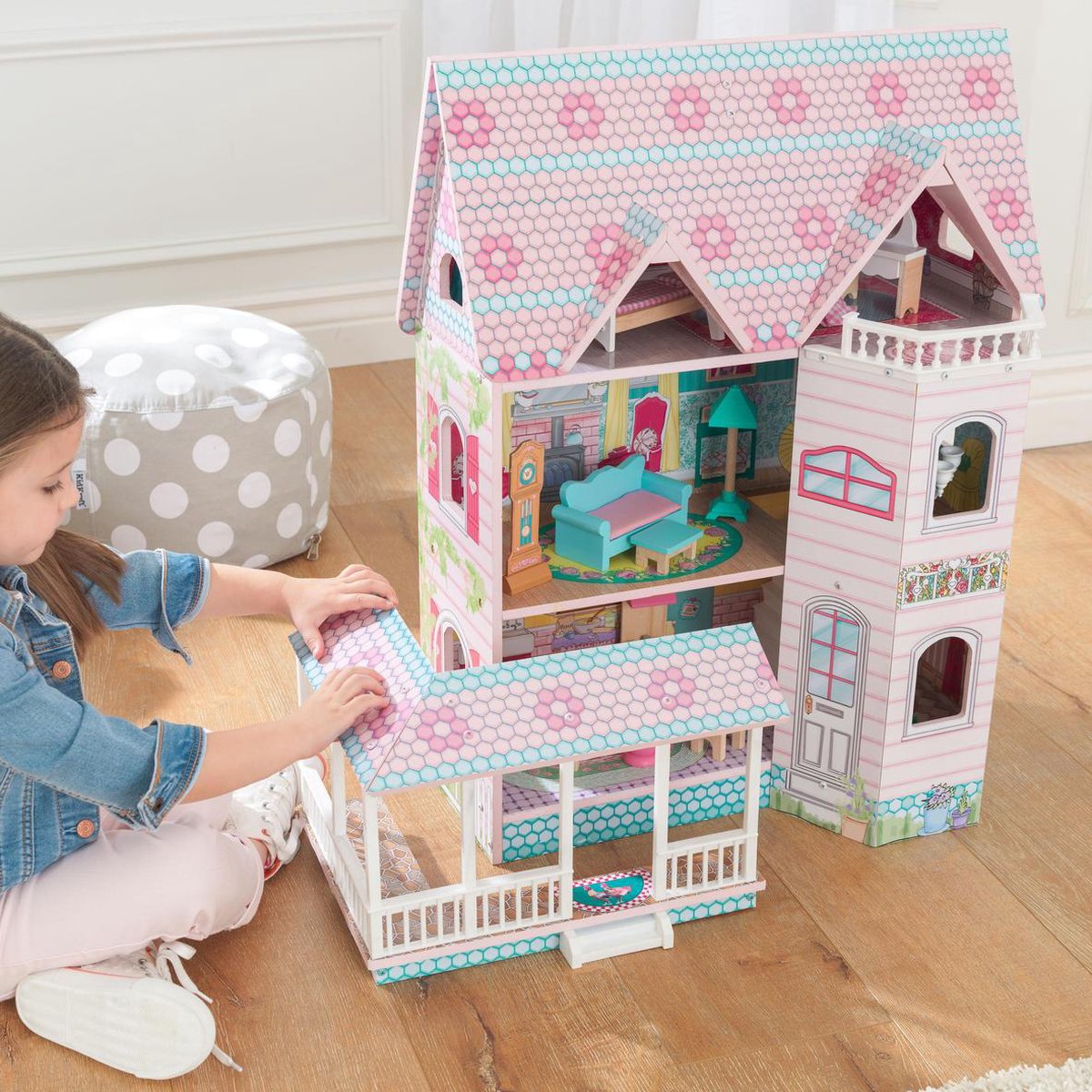 Kidkraft Houten Poppenhuis Abbey Manor - Roze