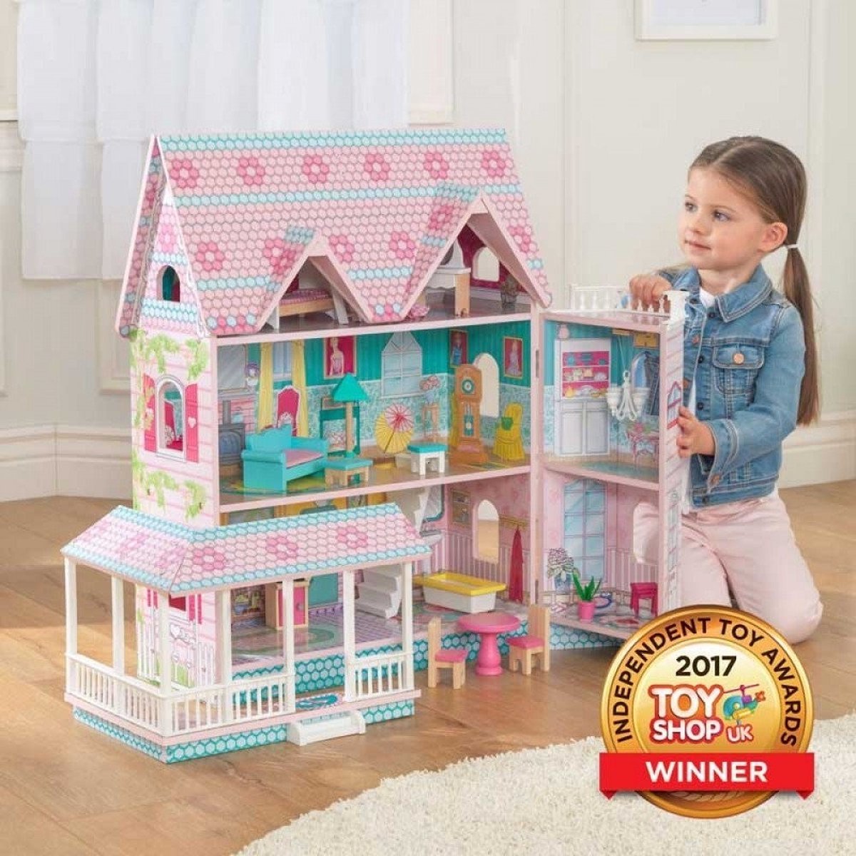 Kidkraft Houten Poppenhuis Abbey Manor - Roze