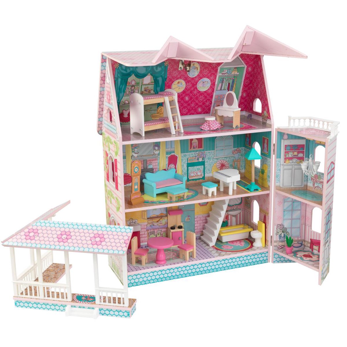Kidkraft Houten Poppenhuis Abbey Manor - Roze