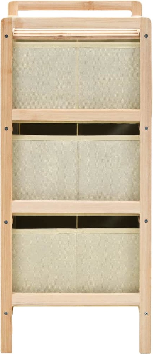Vidaxl Opbergmeubel Met 3 Vliesstoffen Manden Cederhout - Beige