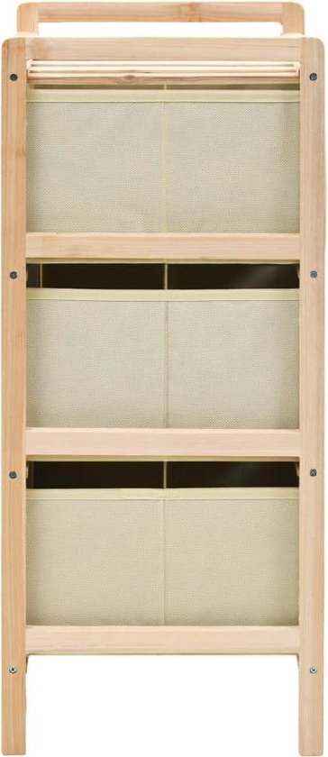 Vidaxl Opbergmeubel Met 3 Vliesstoffen Manden Cederhout - Beige