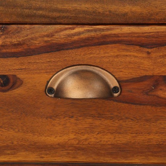 Vidaxl Vitrinekast 100x70x200 Cm Massief Sheeshamhout - Bruin
