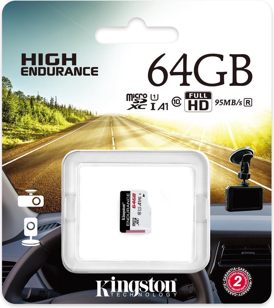 Kingston High Endurance 64 Gb Microsdxc - Wit
