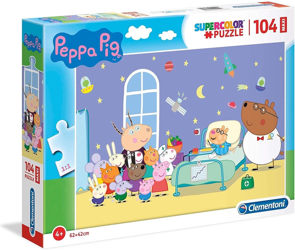 Clementoni Legpuzzel Peppa Pig Ziekenhuis 104 Stukjes 62 X 42 Cm