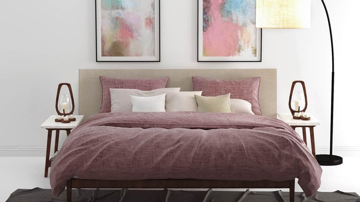 Zo Home Zo! Home Dekbedovertrek Lino - Wijn - 2-persoons 200x200/220 Cm - Rood