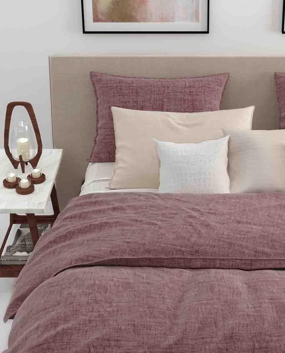 Zo Home Zo! Home Dekbedovertrek Lino - Wijn - 2-persoons 200x200/220 Cm - Rood