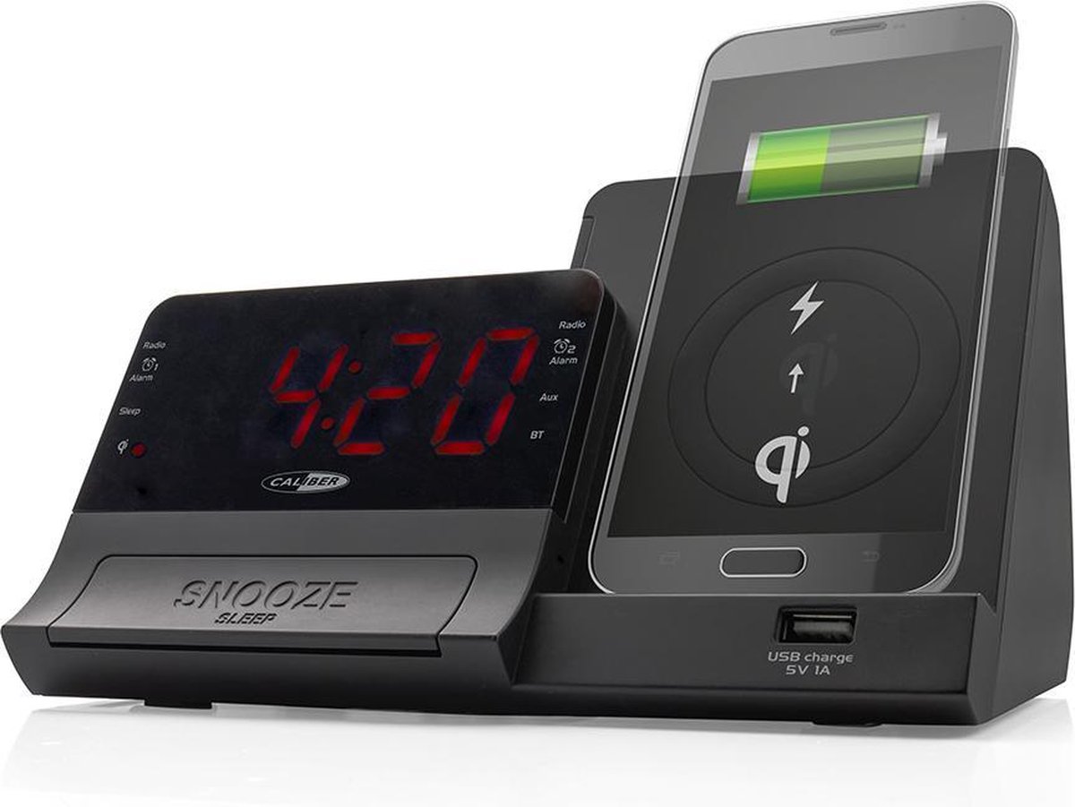 Caliber Wekkerradio Met Bluetooth En Qi Lader - (Hcg012qi-bt) - Zwart