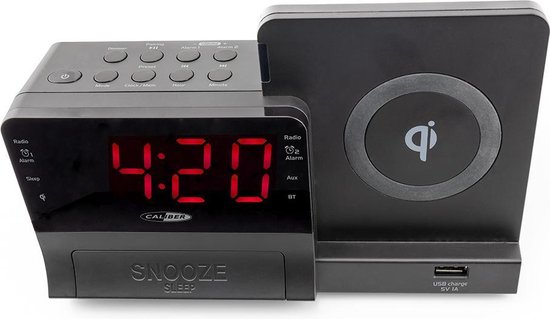 Caliber Wekkerradio Met Bluetooth En Qi Lader - (Hcg012qi-bt) - Zwart