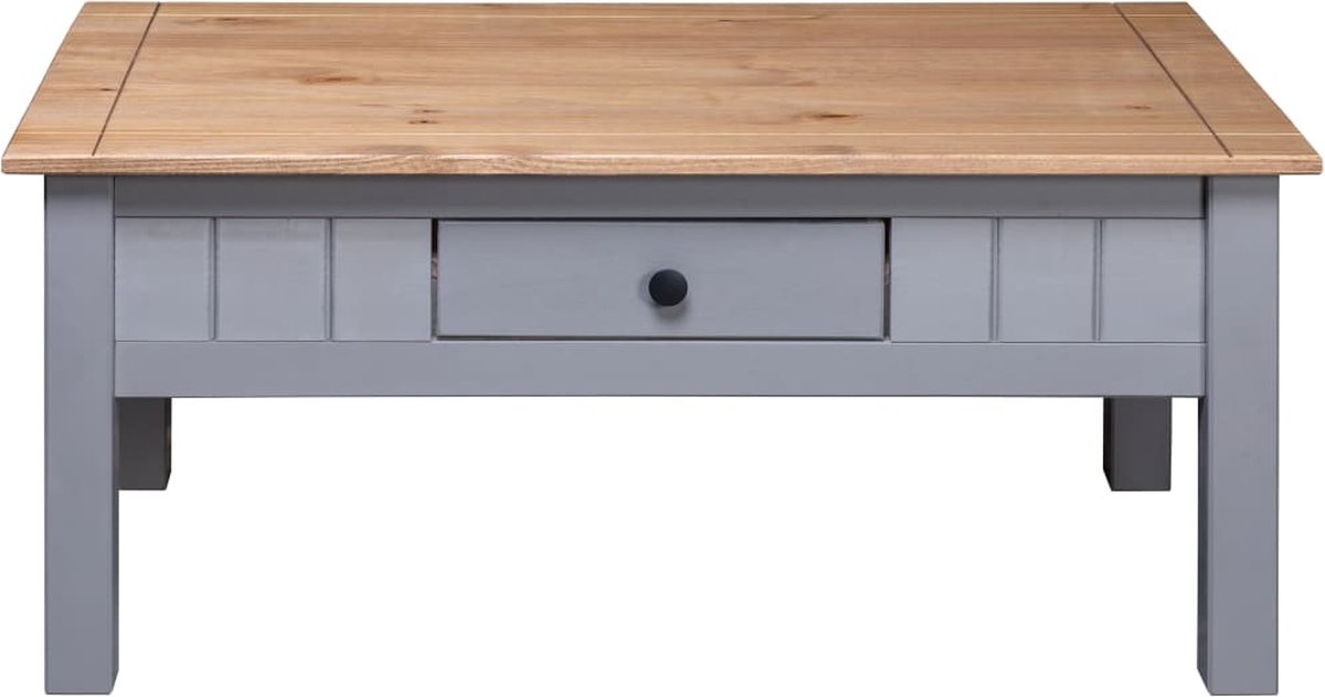 Vidaxl Salontafel Panama Range 100x60x45 Cm Massief Grenenhout - Grijs