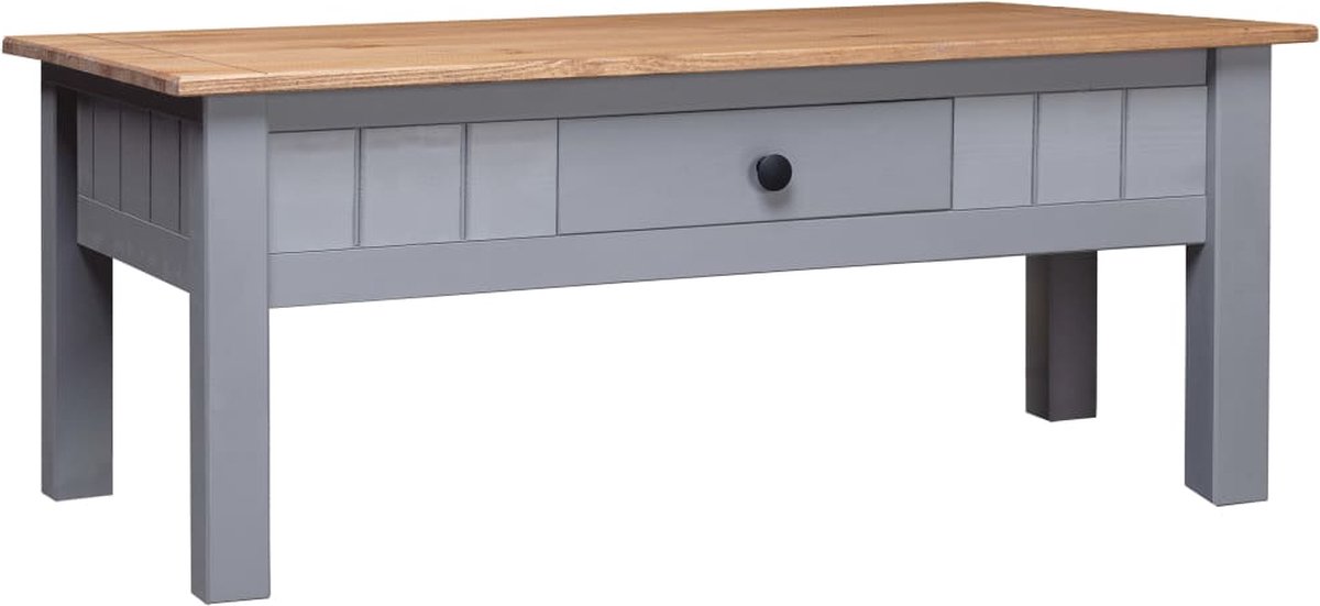 Vidaxl Salontafel Panama Range 100x60x45 Cm Massief Grenenhout - Grijs