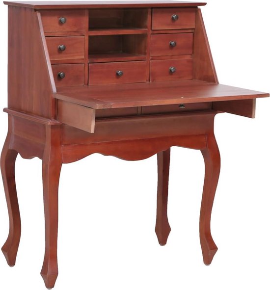 Vidaxl Secretaire 78x42x103 Cm Massief Mahoniehout - Bruin