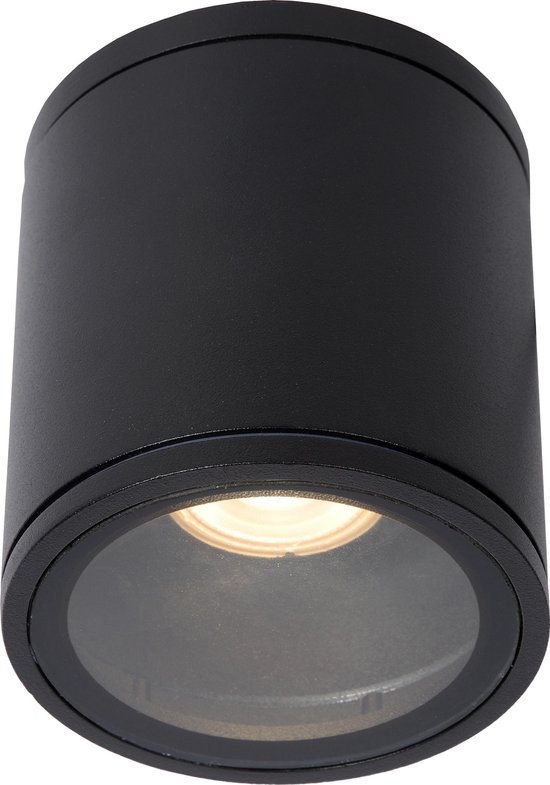 Lucide Aven Plafondspot Rond Badkamer Gu10/50w - Zwart