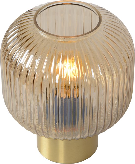 Lucide Maloto Tafellamp Ø20cm E27/40w Amber/messing - Oranje