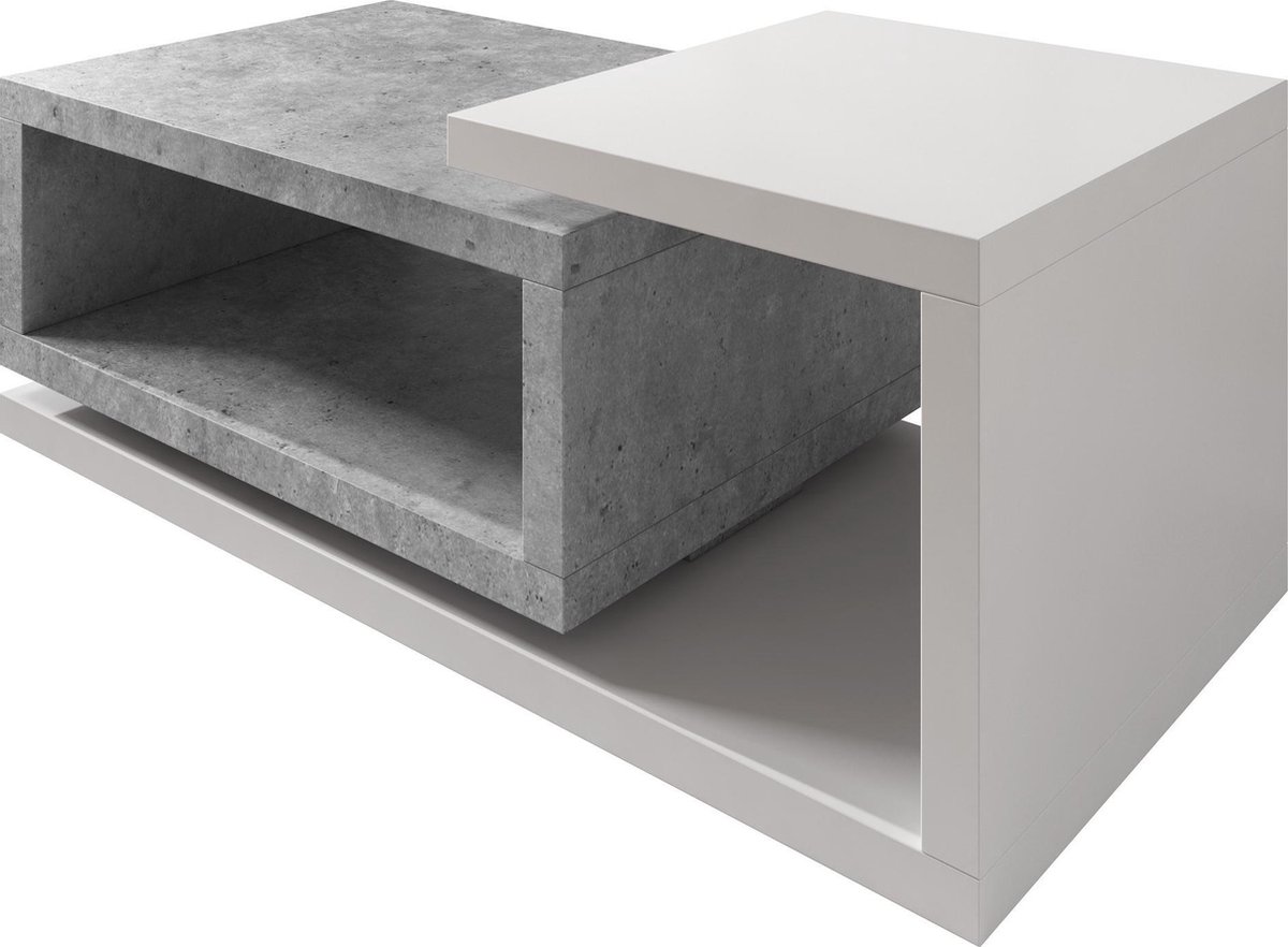 Meubella - Salontafel Bello - Beton 120 Cm - Wit