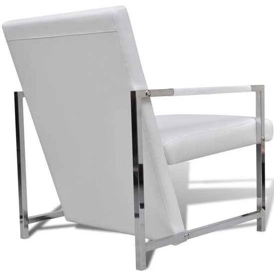 Vidaxl Fauteuils 2 St Met Chroom Frame Kunstleer - Wit