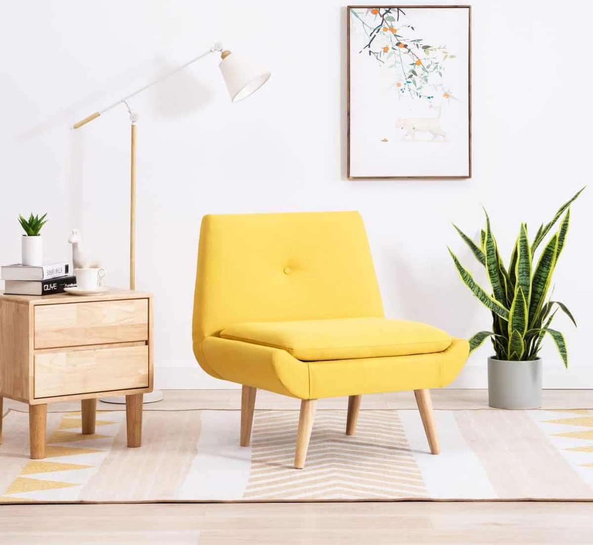 Vidaxl Fauteuil Stof - Geel