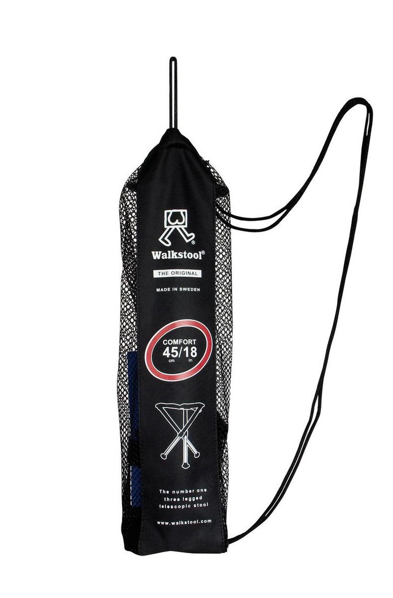 Walkstool - 3-poots Krukje - Comfort 45 Cm - Verstelbaar - - Zwart