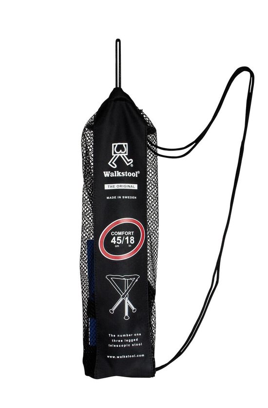 Walkstool - 3-poots Krukje - Comfort 45 Cm - Verstelbaar - - Zwart