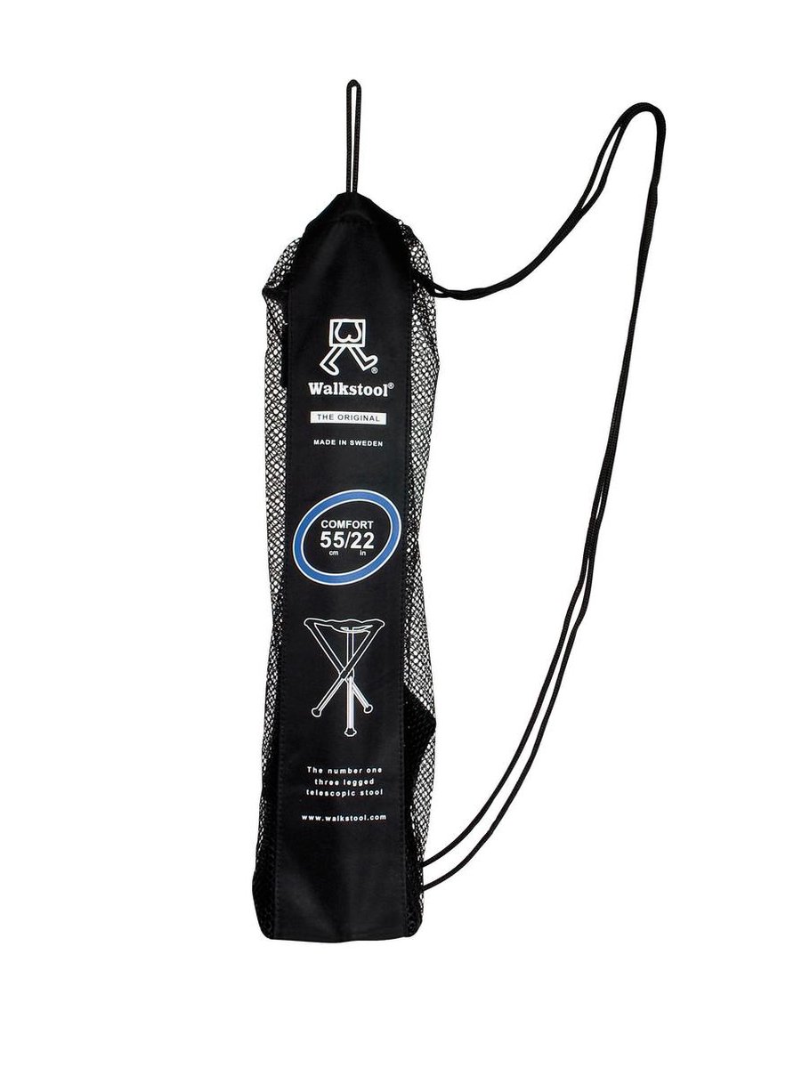 Walkstool - 3-poots Krukje - Comfort 55 Cm - Verstelbaar - - Zwart