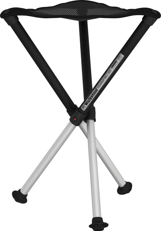 Walkstool - 3-poots Krukje - Comfort 55 Cm - Verstelbaar - - Zwart