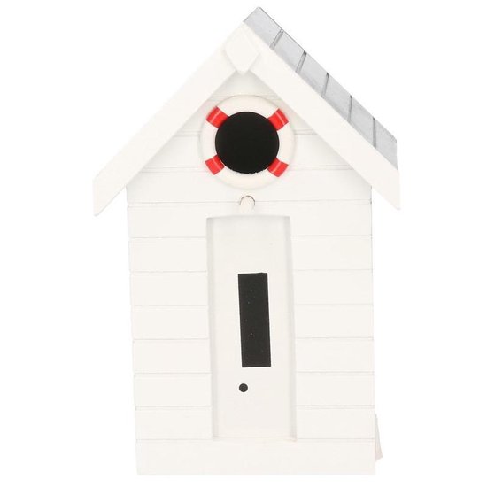 Houten Vogelhuisje/nestkastje 21 Cm - Tuindecoratie Strandhuis Vogelhuisjes - Wit