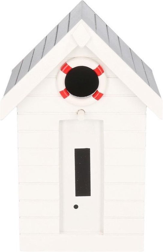 Houten Vogelhuisje/nestkastje 21 Cm - Tuindecoratie Strandhuis Vogelhuisjes - Wit