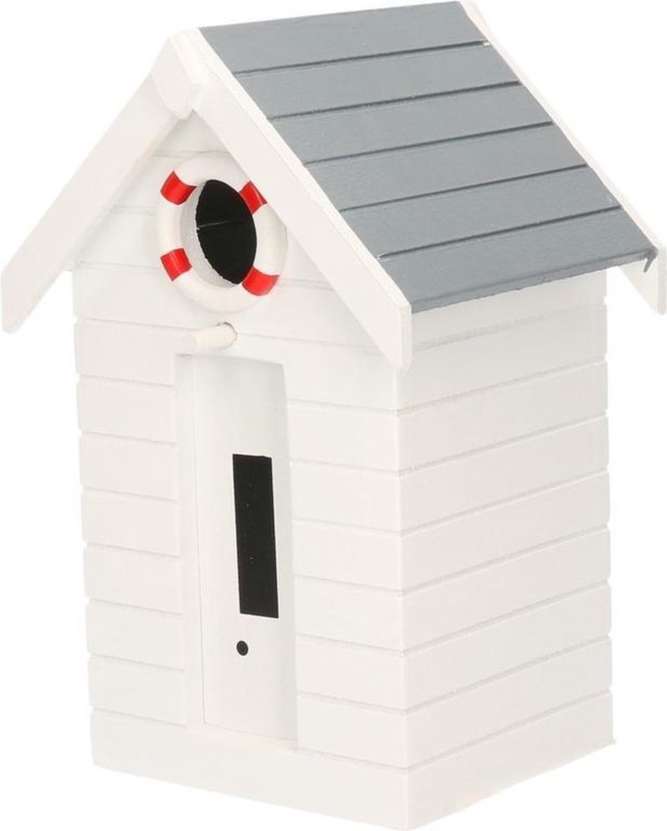 Houten Vogelhuisje/nestkastje 21 Cm - Tuindecoratie Strandhuis Vogelhuisjes - Wit