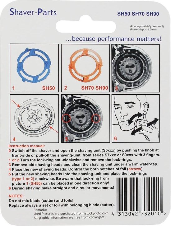 Shaver Parts Scheerhoofd Voor Philips 5000, 7000 En 9000 Series